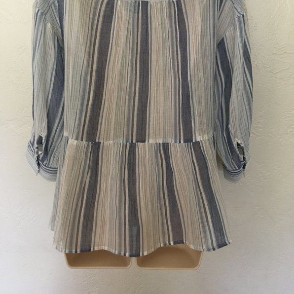 Finn & Grace Striped 3/4 Sleeve Top M NEW - Picture 5 of 7